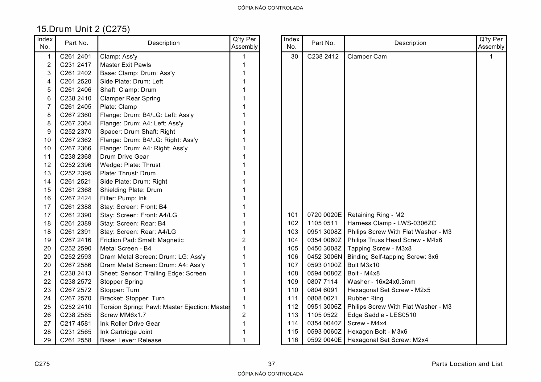 RICOH Aficio DX-3343 3443 C275 Parts Catalog-2